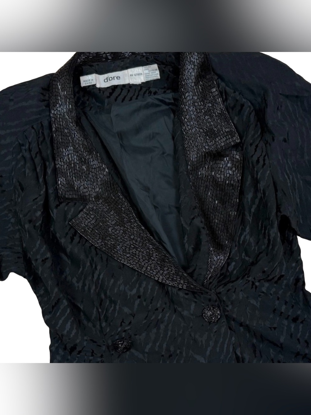 Y2K 100% Silk Beaded Animal Print Blazer